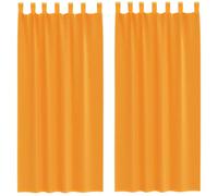 vidaXL Rideaux en Voile avec Boucles 2 pcs Orange 140x245 cm, Rideau en Filet, Rideau Transparent, Voile de fenêtre, Traitement de fenêtre