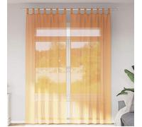 vidaXL Rideaux en voile avec boucles 2 pcs orange 140x260 cm, rideau en filet, rideau transparent, voile de fenêtre, 4102285