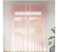 vidaXL Rideaux en voile avec boucles 2 pcs rose 140x260 cm, rideau en filet, rideau transparent, voile de fenêtre, 4102290 Rose