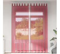 vidaXL Rideaux en voile avec boucles 2 pcs Rouge Bordeaux 140x260 cm transparent