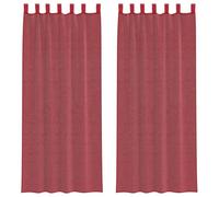 vidaXL Rideaux en voile avec boucles 2 pcs Rouge Bordeaux 140x260 cm transparent