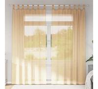 vidaXL Rideaux en voile avec boucles 2 pcs sable 140x225 cm, rideau en filet, rideau transparent, voile de fenêtre, 4102308 Beige