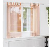 Vidaxl Rideaux En Voile Avec Boucles 2 Pcs Terre Cuite 140x140 Cm
