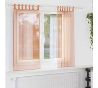 Vidaxl Rideaux En Voile Avec Boucles 2 Pcs Terre Cuite 140x175 Cm