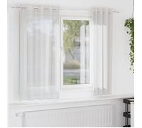vidaXL Rideaux en voile avec œillets 2 pcs blanc, rideau en filet, rideau transparent, voile de fenêtre, traitement de 4102149
