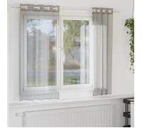 vidaXL Rideaux en voile avec œillets 2 pcs gris clair 140x140 cm, rideau en filet, rideau transparent, voile de fenêtre, 4102107
