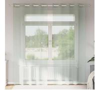 vidaXL Rideaux en Voile avec œillets 2 pcs Gris Clair 140x245 cm, Rideau en Filet, Rideau Transparent, Voile de fenêtre, Traitement de fenêtre