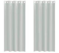 vidaXL Rideaux en Voile avec œillets 2 pcs Gris Clair 140x245 cm, Rideau en Filet, Rideau Transparent, Voile de fenêtre, Traitement de fenêtre
