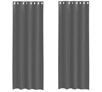 vidaXL Rideaux en voile transparents à œillets 2 pcs Gris foncé 140x260 cm