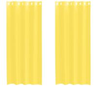 vidaXL Rideaux en voile en filet avec œillets 2 pcs Jaune