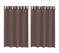 vidaXL Rideaux en Voile avec œillets 2 pcs Marron 140x175 cm, Rideau en Filet, Rideau Transparent, Voile de fenêtre, Traitement de fenêtre