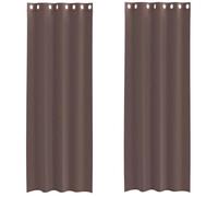 vidaXL Rideaux en voile avec œillets 2 pcs marron 140x260 cm, rideau en filet, rideau transparent, voile de fenêtre, 4102069 Marron
