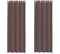 vidaXL Rideaux en Voile avec œillets 2 pcs Marron 140x300 cm, Rideau en Filet, Rideau Transparent, Voile de fenêtre, Traitement de fenêtre