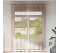 vidaXL Rideaux en voile avec œillets – 2 pcs, marron clair, rideau transparent en filet