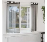 vidaXL Rideaux en voile avec œillets 2 pcs noir 140x140 cm, rideau en filet, rideau transparent, voile de fenêtre, 4102059