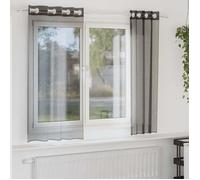 Vidaxl Rideaux En Voile Avec ?illets 2 Pcs Noir 140x140 Cm