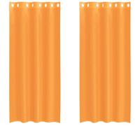 vidaXL Rideaux en Voile avec œillets 2 pcs Orange 140x225 cm, Rideau en Filet, Rideau Transparent, Voile de fenêtre, Traitement de fenêtre