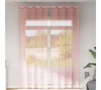 vidaXL Rideaux en voile avec œillets 2 pcs rose 140x260 cm, rideau en filet, rideau transparent, voile de fenêtre, 4102099 Rose