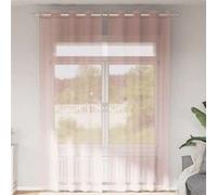 vidaXL Rideaux en voile avec œillets 2 pcs rose clair 140x260 cm, rideau en filet, rideau transparent, voile de fenêtre, 4102087 Rose