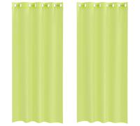 vidaXL Rideaux en Voile avec œillets 2 pcs Vert Pomme 140x225 cm, Rideau en Filet, Rideau Transparent, Voile de fenêtre, Traitement de fenêtre
