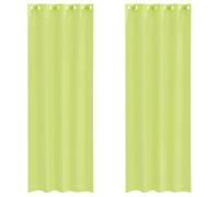 vidaXL Rideau en voile avec œillets – filet transparent – 2 pcs Vert pomme 140x300 cm