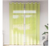 vidaXL Rideaux en voile avec œillets 2 pcs vert pomme 140x300 cm, rideau en filet, rideau transparent, voile de fenêtre, 4102058