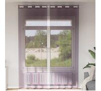 vidaXL Rideaux en voile transparent avec œillets 2 pièces Violet 140×300 cm