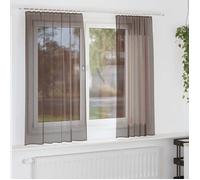vidaXL Rideaux en voile avec passe-tringles 2 pcs Marron transparent
