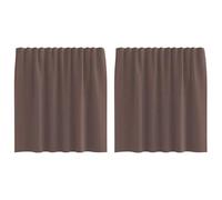 vidaXL Rideaux en Voile avec Passe-tringles 2 pcs Marron, Rideau en Filet, Rideau Transparent, Voile de fenêtre, Traitement de fenêtre