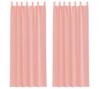 vidaXL Rideaux en Voile avec Passe-tringles 2 pcs Rose, Rideau en Filet, Rideau Transparent, Voile de fenêtre, Traitement de fenêtre
