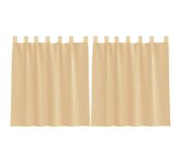 vidaXL Rideaux en Voile avec Passe-tringles 2 pcs Sable, Rideau en Filet, Rideau Transparent, Voile de fenêtre, Traitement de fenêtre