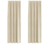 vidaXL Rideaux occultants 2 pc Crème 140 x 245 cm Velours | Laisse passer la lumière naturelle pour une atmosphère cozy, Fait en polyester de qualité qui tiendra des années,