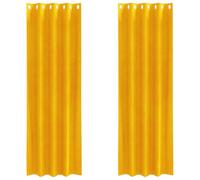 vidaXL Rideaux occultants 2 pc Jaune Moutarde 140 x 225 cm Velours | Idéales pour tout type de pièce, Bloque la lumière complètement, Aspect moderne avec une super texture