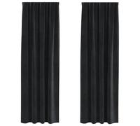 vidaXL Rideaux occultants en velours - 2 pcs Noir 140 x 260 cm