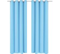 vidaXL Rideaux occultants 2 pcs. avec oeillets métalliques 135 x 175 cm Turquoise - Rideau - Rideaux - Rideaux occultants