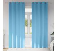 VIDAXL Rideaux occultants 2 pcs Bleu clair 245 x 140 cm - Polyester, occultation 80-90%, anneaux et crochets