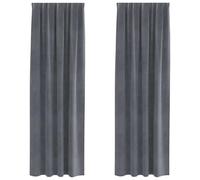 vidaXL Rideaux occultants 2 pcs Gris Clair 140 x 245 cm Velours, Rideaux en Velours Tendance, occultants et Modernes pour Chambres, Salon, économiseurs d'énergie décoratifs