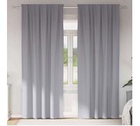 vidaXL Rideaux occultants 2 pcs Gris clair 260 x 140 cm - tissage triple, occultation 80-90%