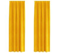vidaXL Rideaux occultants 2 pcs Jaune Moutarde 140 x 245 cm Velours, Rideaux en Velours Tendance, occultants et Modernes pour Chambres, Salon, économiseurs d'énergie décoratifs
