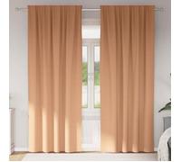 VIDAXL Rideaux occultants 2 pcs Marron clair 225 x 140 cm - Polyester, occultation 80-90%