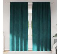 Vidaxl Rideaux Avec Des Rideaux 2 Pcs Vert Foncé 140 X 225 Cm Velours