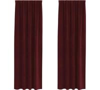 vidaXL Rideaux occultants 2 pcs vin rouge 140 x 260 cm velours