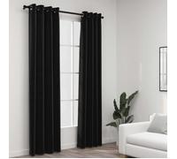 vidaXL Rideaux occultants Aspect de lin 2 pcs Anthracite 140x245 cm