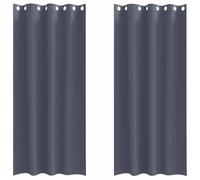 vidaXL Rideaux occultants avec Anneaux 2 pcs Anthracite 225 x 140 cm, Rideaux de Salon, Rideaux occultants Modernes, traitant la lumière, Options manuelles pour Plus d'intimité