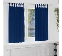 vidaXL Rideaux occultants avec anneaux 2 pcs Bleu foncé 175 x 140 cm 4107584