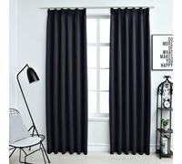 Vidaxl Rideaux Occultants Avec Crochets 2 Pcs Anthracite 140x245 Cm