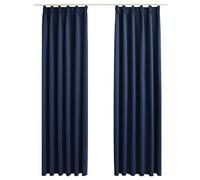 vidaXL Gordijnen verduisterend met haken 2 st 140x245 cm blauw134456 Bleu G