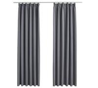 Vidaxl Rideaux Occultants Avec Crochets 2 Pcs Gris 140x175 Cm