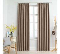 Vidaxl Rideaux Occultants Avec Crochets 2 Pcs Taupe 140x225 Cm