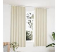vidaXL Gordijnen verduisterend 2 st met haken 140x175 cm fluweel crÃme134516 Crème G